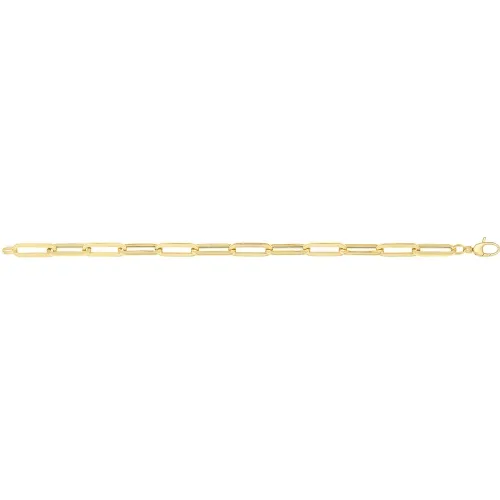 9ct Yellow Gold Ladies 7.5" Paperclip Bracelet 4.30g